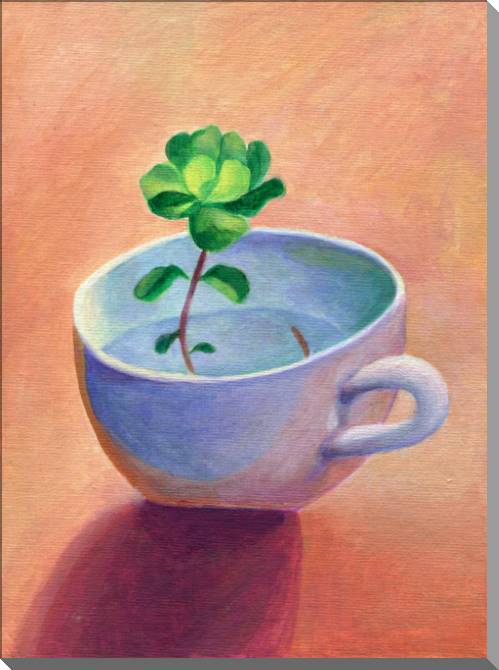 Купить и печать на заказ Картины на пластике, пеноркартоне Росток в кружке