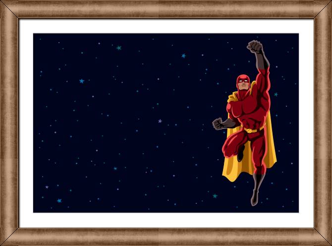 Paintings on canvas Superhero on the background of stars