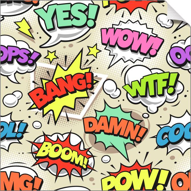 Купить и печать на заказ Картины на холсте Восклицания стиль комикса