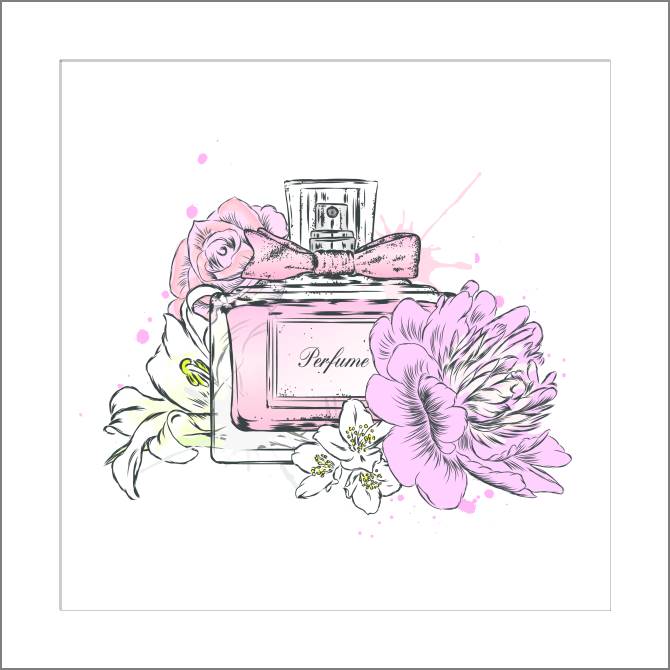 Картины, фото с паспарту Perfume illustration