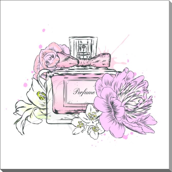 Купить и печать на заказ Картины на пластике, пеноркартоне Парфюм иллюстрация