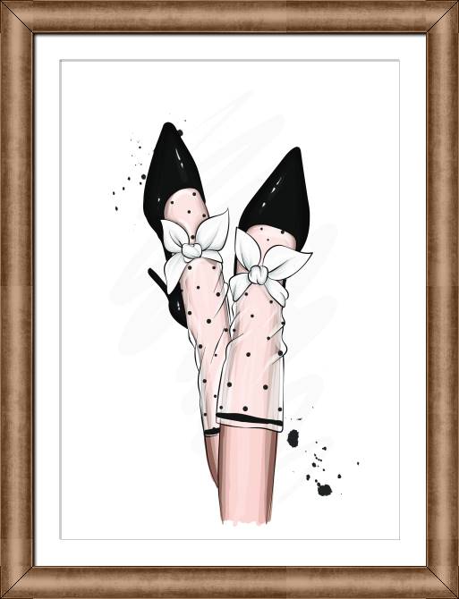 Paintings on canvas Female feet in shoes