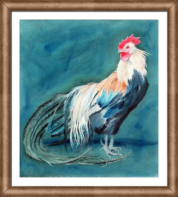 Paintings on canvas Watercolor painting rooster