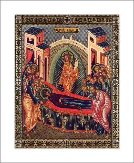 Картины, фото с паспарту Icon of the Dormition of the Theotokos