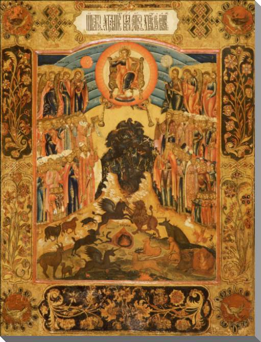 Купить и печать на заказ Картины на пластике, пеноркартоне Икона Хвалите Господа с небес