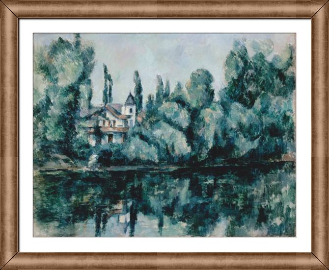 Paintings on canvas The banks of the Marne (Villa on the Bank of the river) (Paul Cezanne)