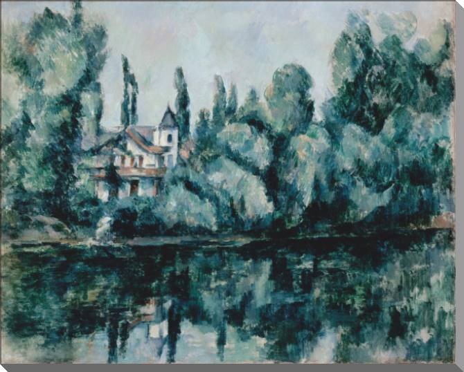 Купить и печать на заказ Картины на пластике, пеноркартоне Берег Марны (Вилла на берегу реки) 