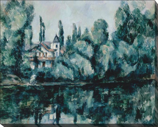 Paintings on canvas The banks of the Marne (Villa on the Bank of the river) (Paul Cezanne)