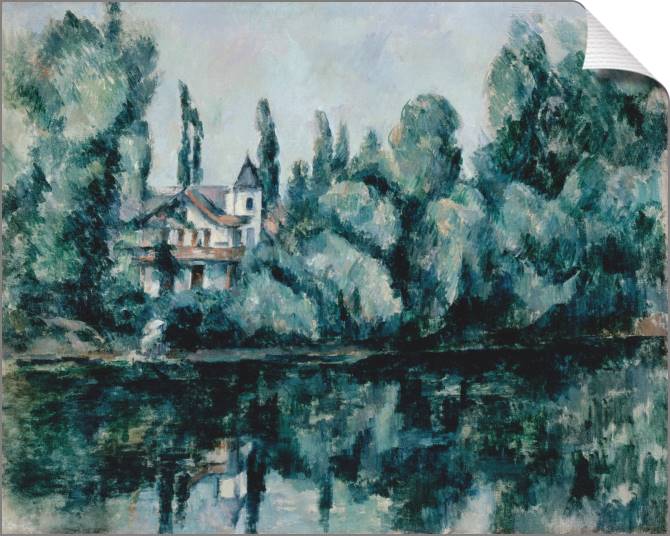 Купить и печать на заказ Картины на холсте Берег Марны (Вилла на берегу реки) 