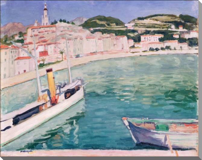 Купить и печать на заказ Картины на пластике, пеноркартоне Гавань в Ментоне