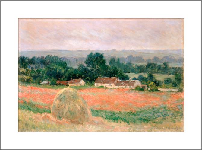 Картины, фото с паспарту Haystack at Giverny (Claude Monet)