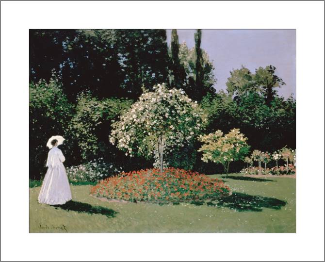 Картины, фото с паспарту Lady in the garden Sainte-Adresse (Claude Monet)