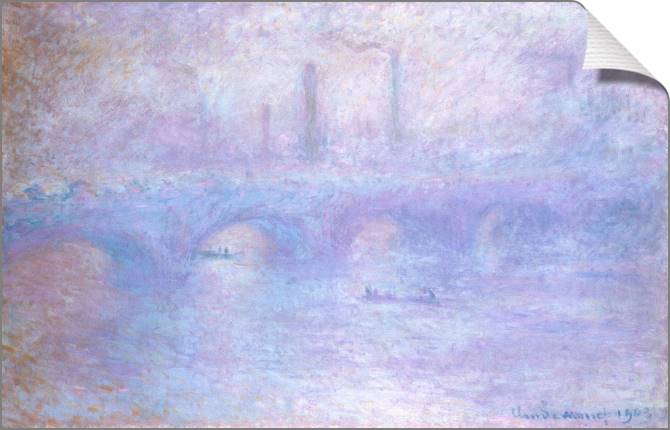 Купить и печать на заказ Картины на холсте Мост Ватерлоо. Эффект тумана