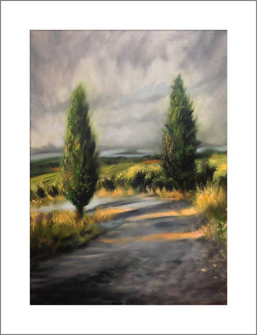 Paintings, photos from Passepartout Tuscan cypress trees