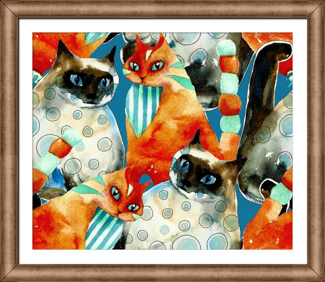 Paintings on canvas A pattern of cartoon cats