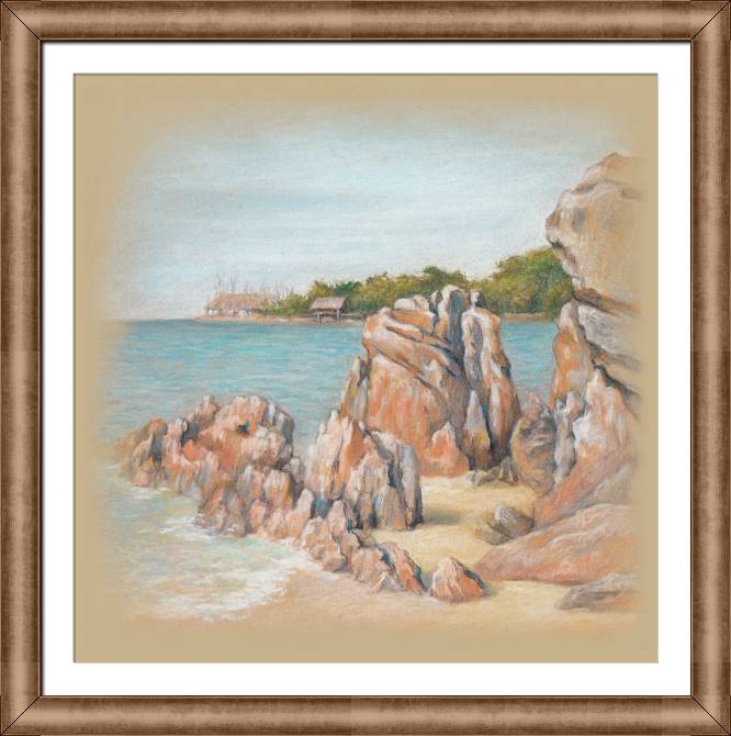 Картины в рамке, багете Hut on the shore