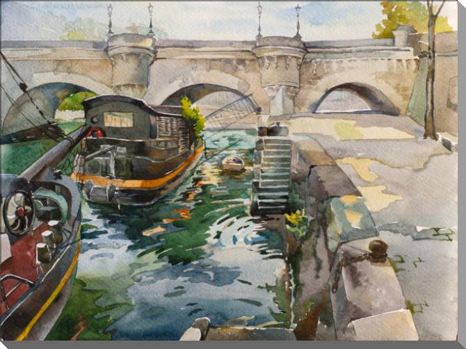 Купить и печать на заказ Картины на пластике, пеноркартоне Пон-Неф в Париже