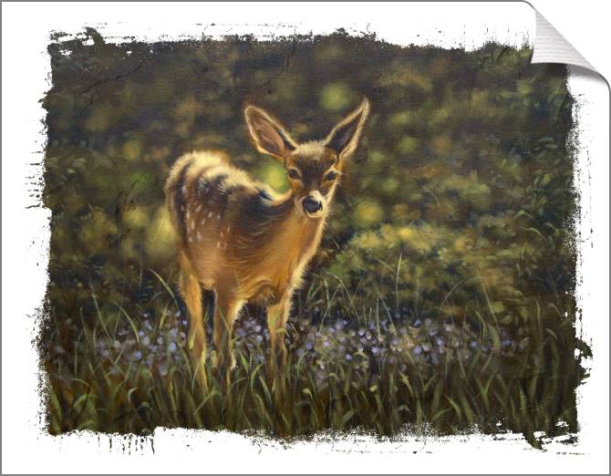Купить и печать на заказ Картины на холсте Олененок живопись