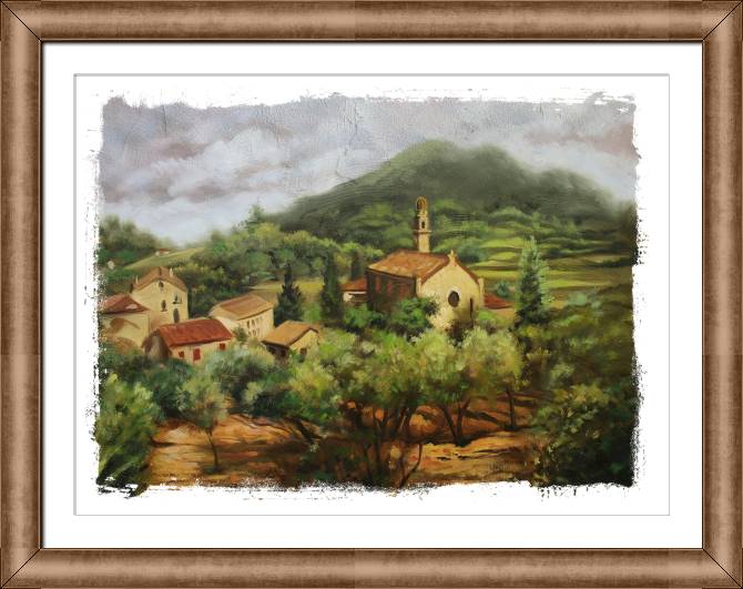 Paintings on canvas European village