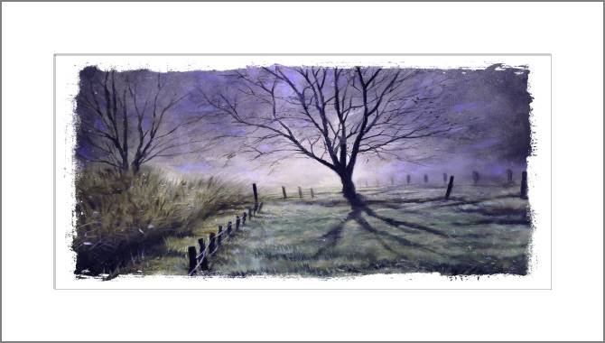 Paintings, photos from Passepartout Foggy landscape with a tree