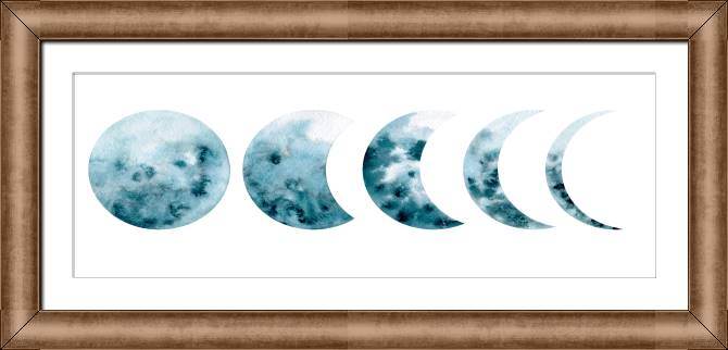 Купить и печать на заказ Репродукции картин Акварельные фазы луны