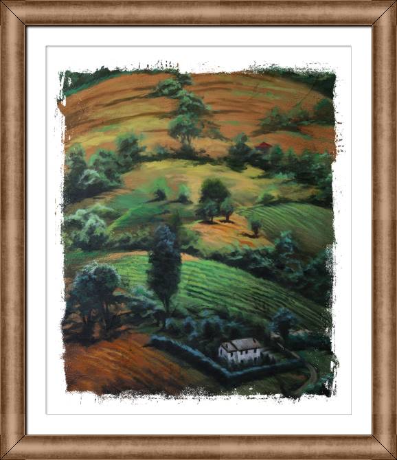 Paintings on canvas Green mountain village