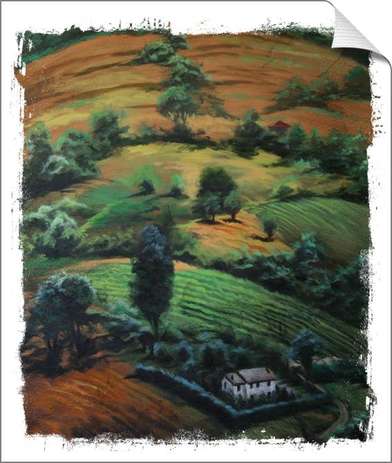 Купить и печать на заказ Картины на холсте Зеленая горная деревня