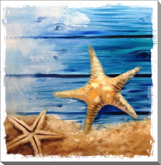 Картины на холсте Starfish on blue boards