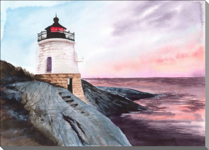 Купить и печать на заказ Картины на пластике, пеноркартоне Маяк на закате