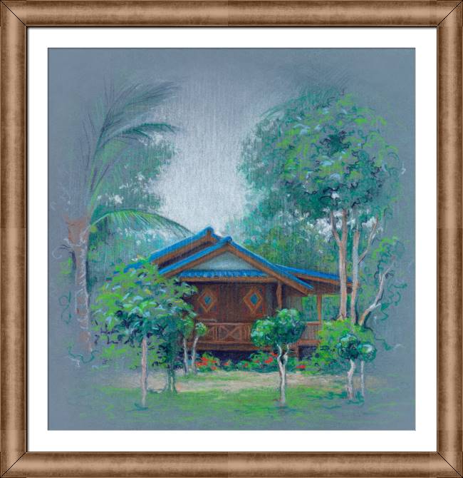 Paintings on canvas Bungalow in a tropical jungle