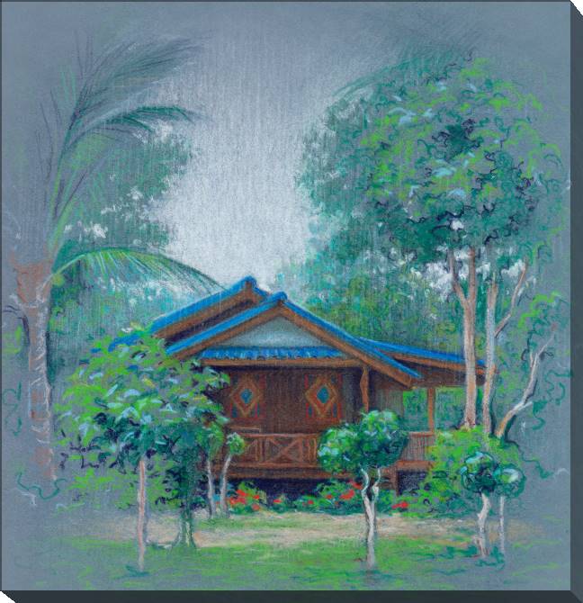 Картины на холсте Bungalow in a tropical jungle