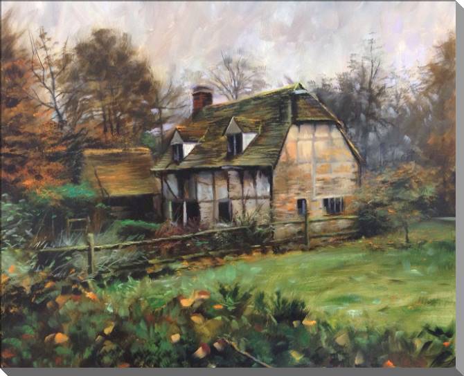 Купить и печать на заказ Картины на пластике, пеноркартоне Красивый английский коттедж