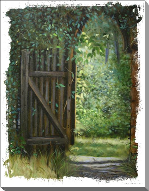 Paintings on canvas Garden gate