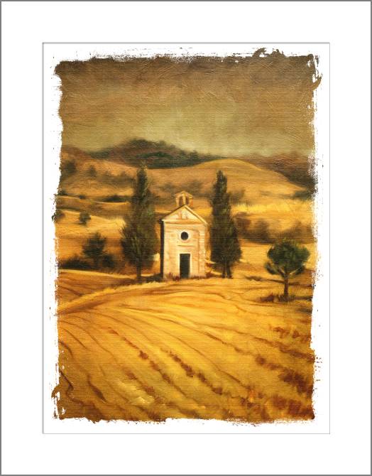 Картины, фото с паспарту Tuscany landscape