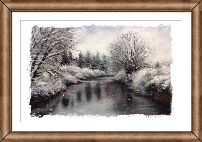 Paintings on canvas Winter lake
