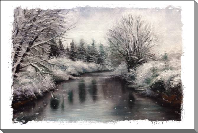 Купить и печать на заказ Картины на пластике, пеноркартоне Зимнее озеро