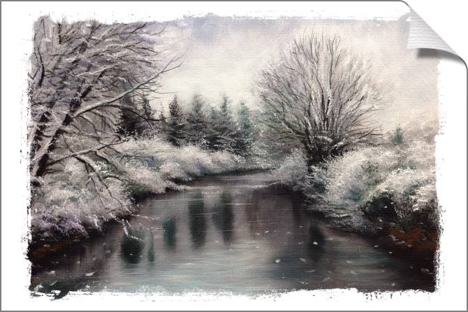 Купить и печать на заказ Картины на холсте Зимнее озеро