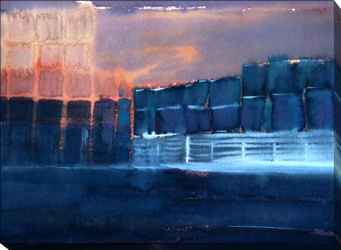 Картины на холсте Watercolor abstract city