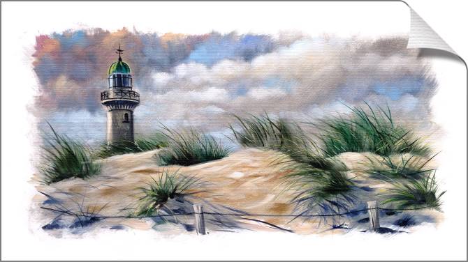 Купить и печать на заказ Картины на холсте Пляжные дюны и маяк