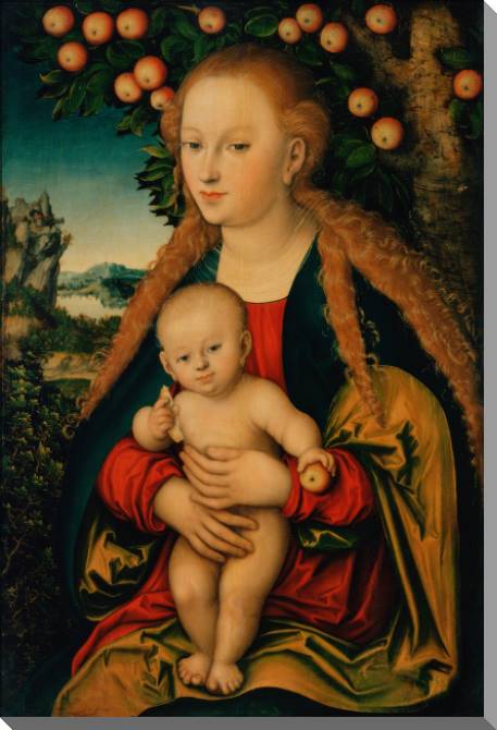 Купить и печать на заказ Картины на пластике, пеноркартоне Мадонна с Младенцем под яблоней