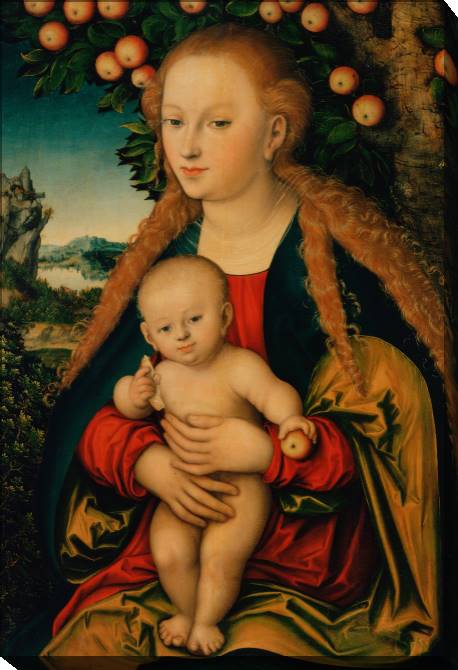 Paintings on canvas Madonna and child under an Apple tree (Lucas Cranach)