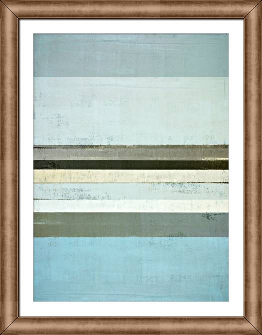 Картины в рамке, багете Abstraction in minimalism, blue and brown