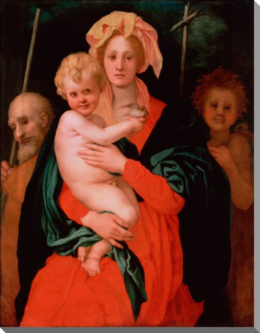 Купить и печать на заказ Картины на пластике, пеноркартоне Мадонна с Младенцем, святыми Иосифом и Иоанном Крестителем