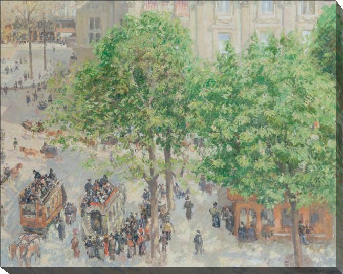 Paintings on canvas Place du théâtre français in Paris (Camille Pissarro)