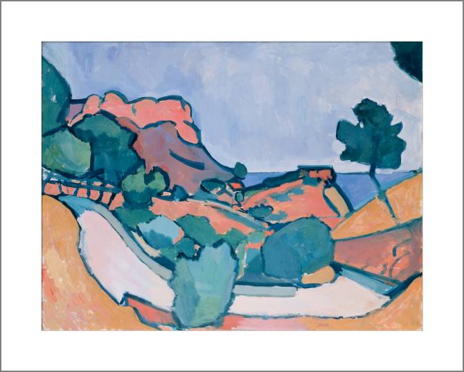 Купить и печать на заказ Картины, фото с паспарту Дорога среди гор (Андре Дерен)