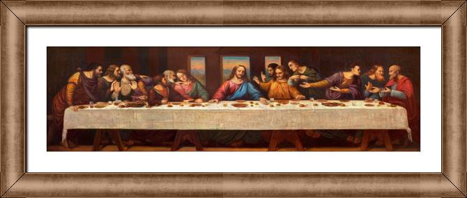 Купить и печать на заказ Картины на холсте Фреска Тайная вечеря в костёле св.Вацлава XIX в.