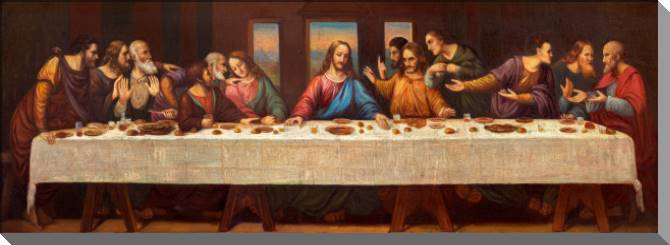 Купить и печать на заказ Картины на пластике, пеноркартоне Фреска Тайная вечеря в костёле св.Вацлава XIX в.