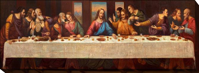 Картины на холсте The fresco of the last supper in the Church of St. Wenceslas of the XIX century.