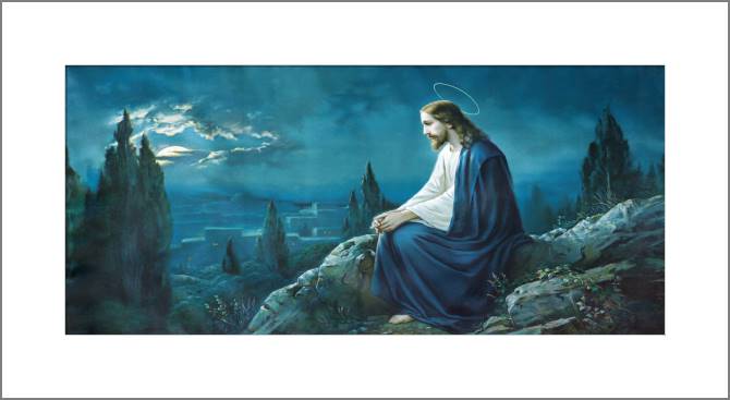 Купить и печать на заказ Картины, фото с паспарту Молитва Иисуса в Гефсиманском саду XIX в.