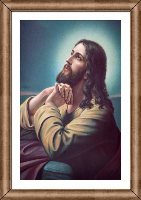 Купить и печать на заказ Картины на холсте Молитва Иисуса (Линдберг XIX в.)